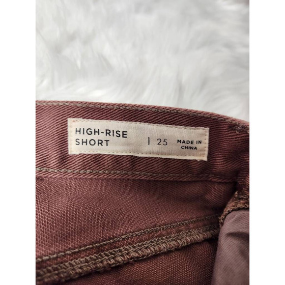 Bullhead Womens Cut Off Denim Shorts Pink Distressed High Rise Button Fly 25 - Picture 6 of 7